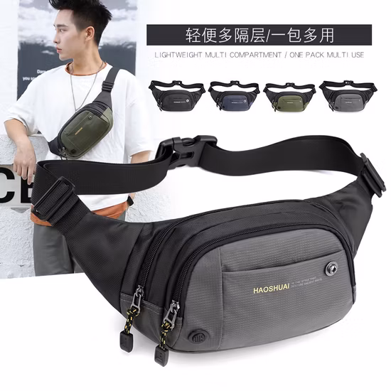 19 ans Cutsomization Ceinture d'escalade Mobile Randonnée Poitrine Sling Sacs à bandoulière Téléphone Cuir Fanny Bum Fitting Petit Mini Sport Zipper Sac de taille personnalisé