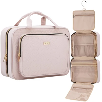 Trousse de toilette de grande taille pour femmes, organisateur d'essentiels de voyage, trousse de maquillage suspendue pour accessoires, cosmétiques, articles de toilette